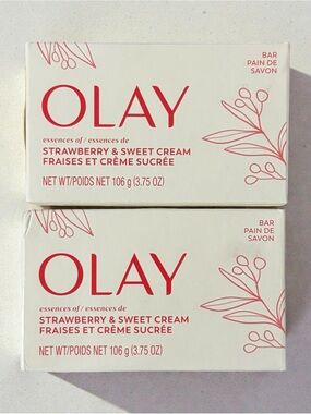 Olay Bar Soap Essences Of Strawberry And Sweet Cream 2 Pack Sealed NEW